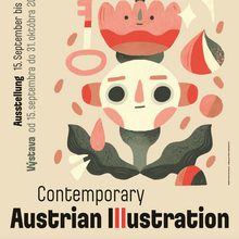 <cite>Contemporary Austrian Illustration</cite> exhibition poster