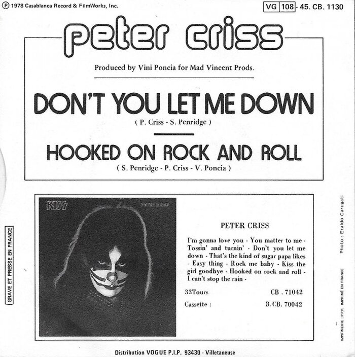Kiss solo French single sleeves 8