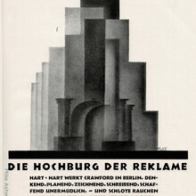 “Die Hochburg der Reklame” ad by Crawfords Reklame-Agentur