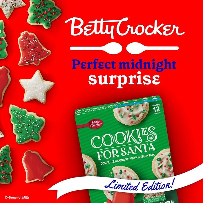 This online ad additionally features Betty Crocker’s brand typeface  (here used with a non-standard e) and  for “Limited Edition!”.
