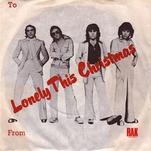 Mud – “Lonely This Christmas” / “I Can’t Stand It” UK single cover