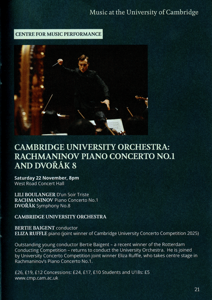 Music at the University of Cambridge: October–December 2025 4