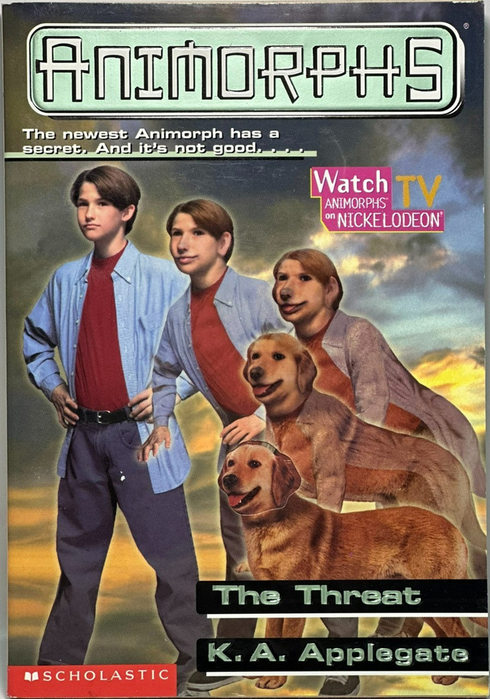 Front cover of book 21, The Threat, including a TV promotion at the top right