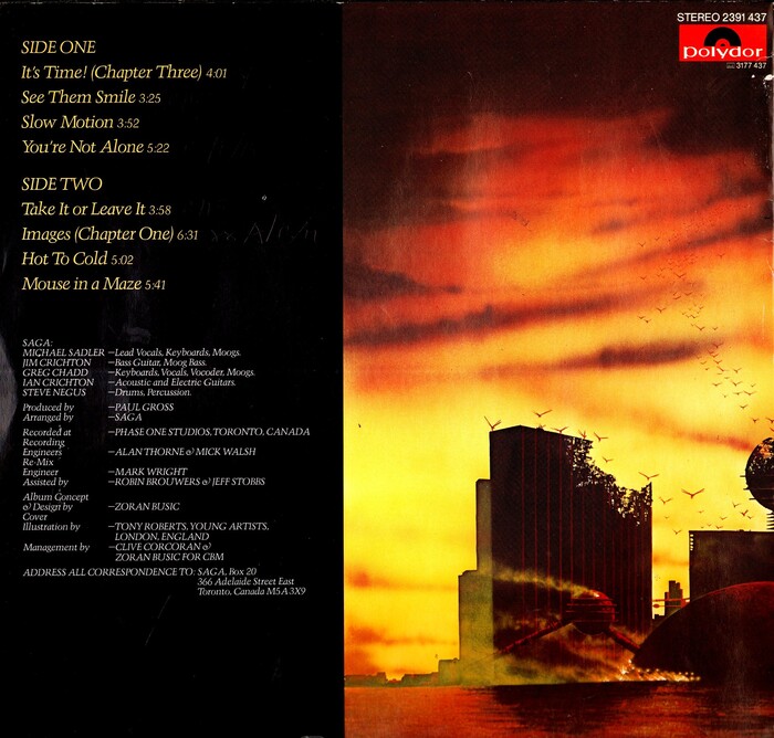 Tracklist and credits on the back are set in  Italic.