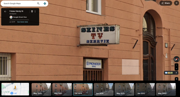 The sign dates back to before Google Street View began recording in 2009.