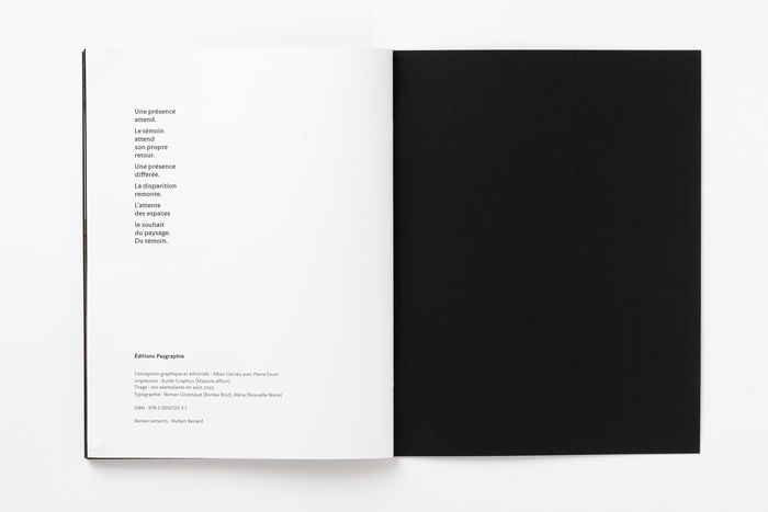 Poem written by Pierre Escot using our font. The colophon is set in .