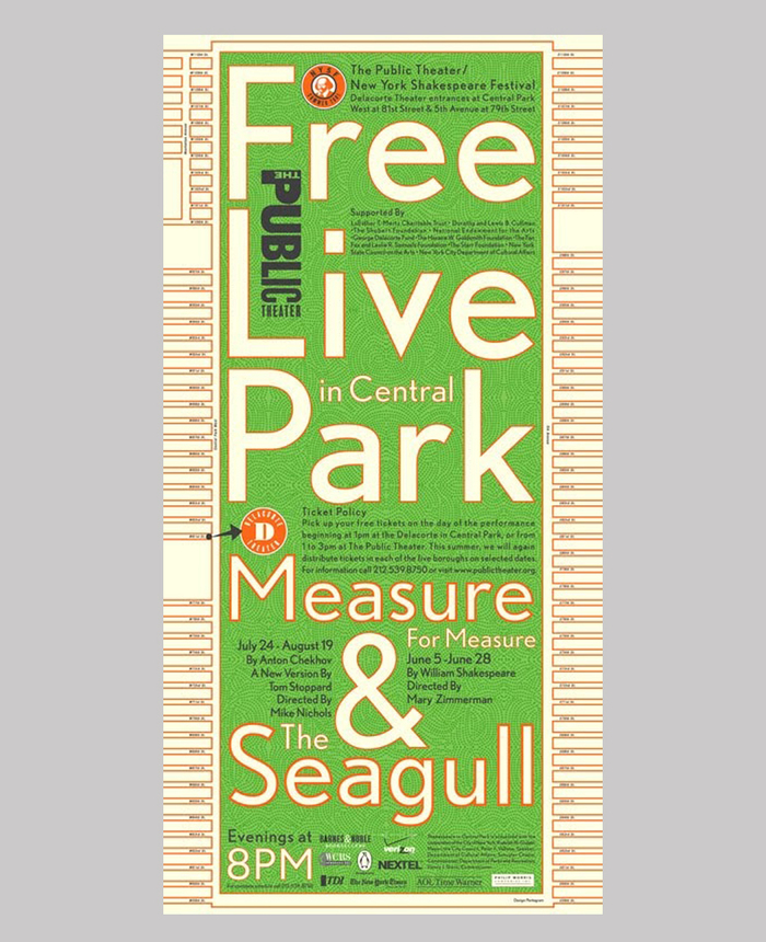 Measure for Measure &amp; The Seagull, The Public Theater&nbsp;/ New York Shakespeare Festival poster