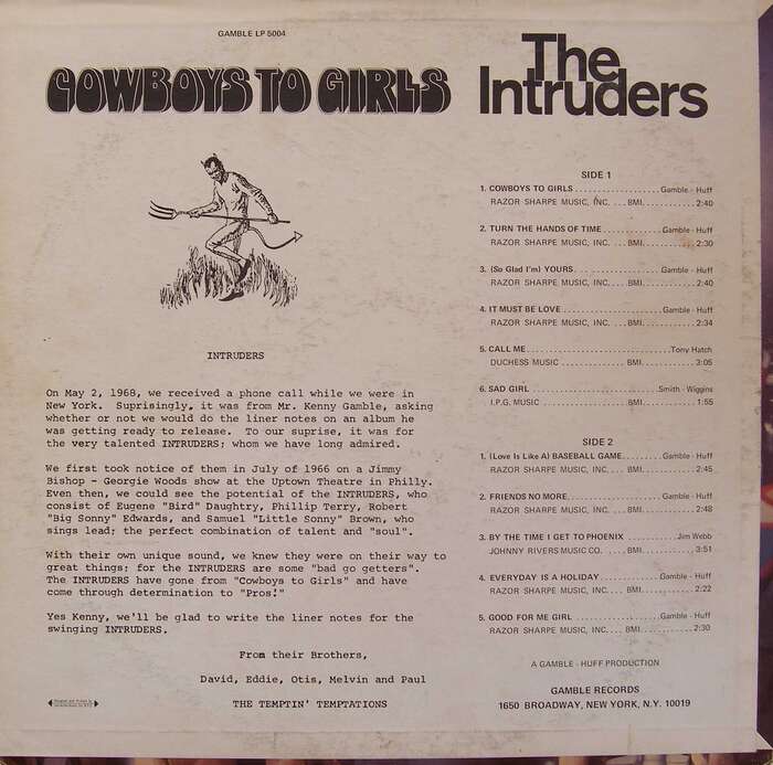 The Intruders – Cowboys to Girls album art 2