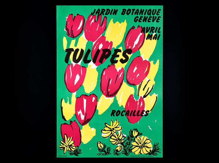 All-caps  for the poster signed by D. Wust-Calame, printing: Imprimerie du «Journal de Genève»