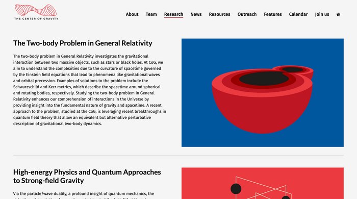 The Center of Gravity website 2