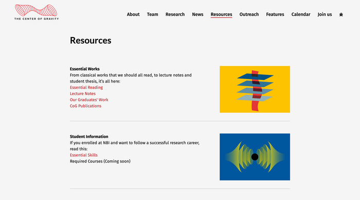 The Center of Gravity website 3