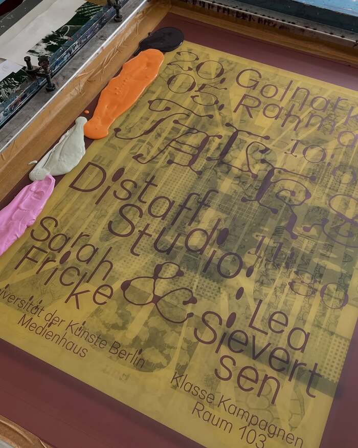 Golnar Kat Rahmani and Distaff Studio at UDK Berlin lecture poster 2