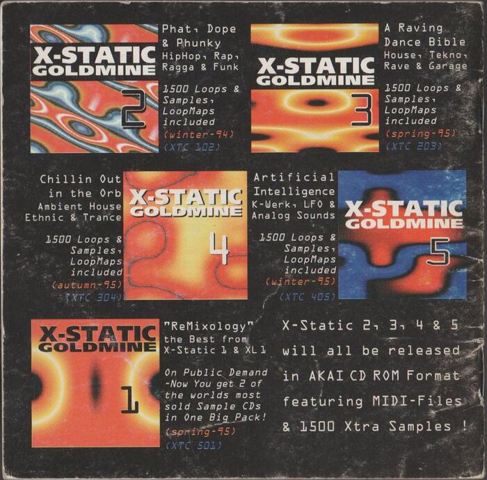 Overview of the then available and upcoming compilations from the booklet to X-Static ReMixology (spring 1995)