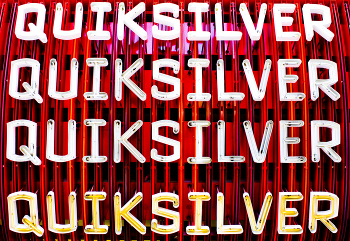 Detail of the Quiksilver shopfront on The Strip, Las Vegas, 2008