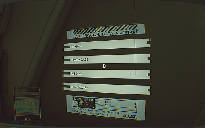 Interacting with the Cosmonaut Assistance Tool (C.A.T) where current tasks and previous media collected are stored. Pocket is used plentifully here.