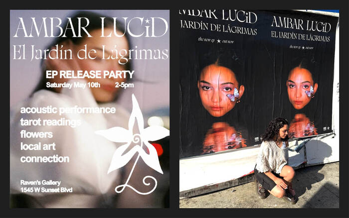 The poster for the release party additionally uses what appears to be a blurred version of .