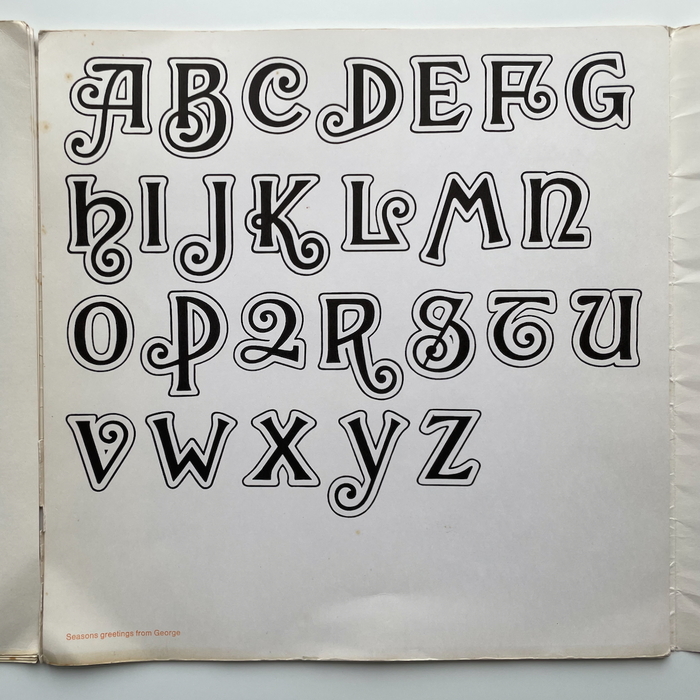 Sheet 9 from Twelve Unusual Alphabets Compiled by Crosby/Fletcher/Forbes. London: Mears, Caldwell, Hacker, not dated [1970]. This source was originally identified by Patrick Concannon.
