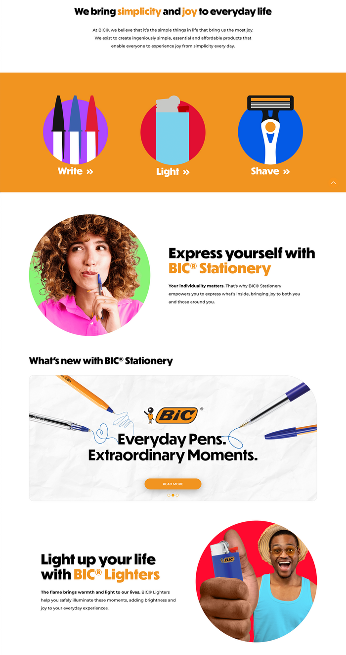 BIC South Africa website 2