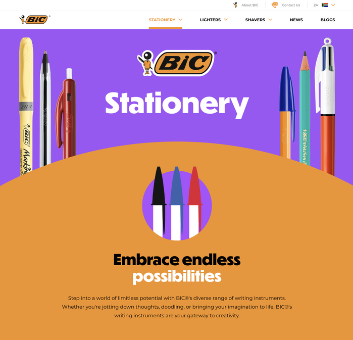 BIC South Africa website 3
