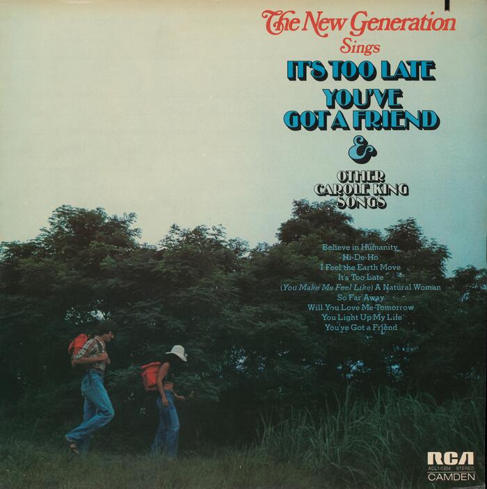 The New Generation – The New Generation Sings It’s Too Late, You’ve Got A Friend &amp; Other Carole King Songs album art