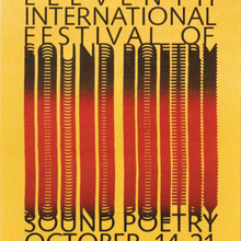 Eleventh International Festival of Sound Poetry poster and catalog cover