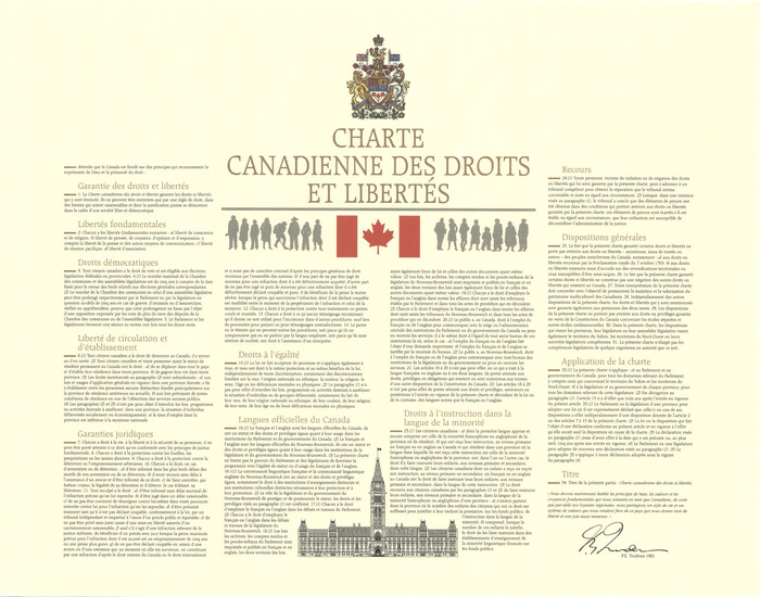 Charte canadienne des droits et libertés, later edition