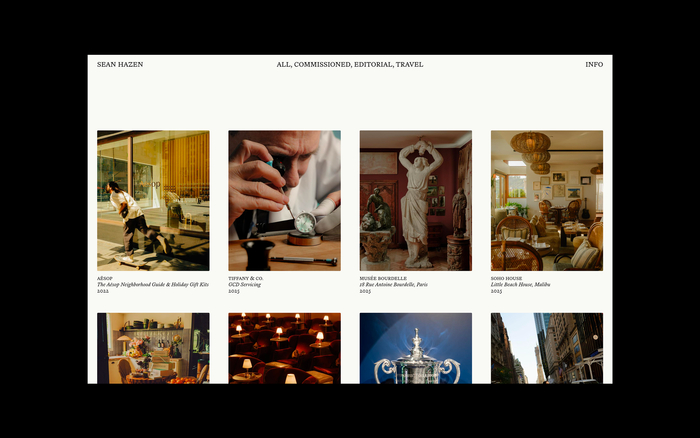 Sean Hazen portfolio website 2