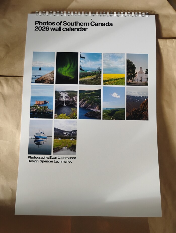Photos of Southern Canada wall calendar 2