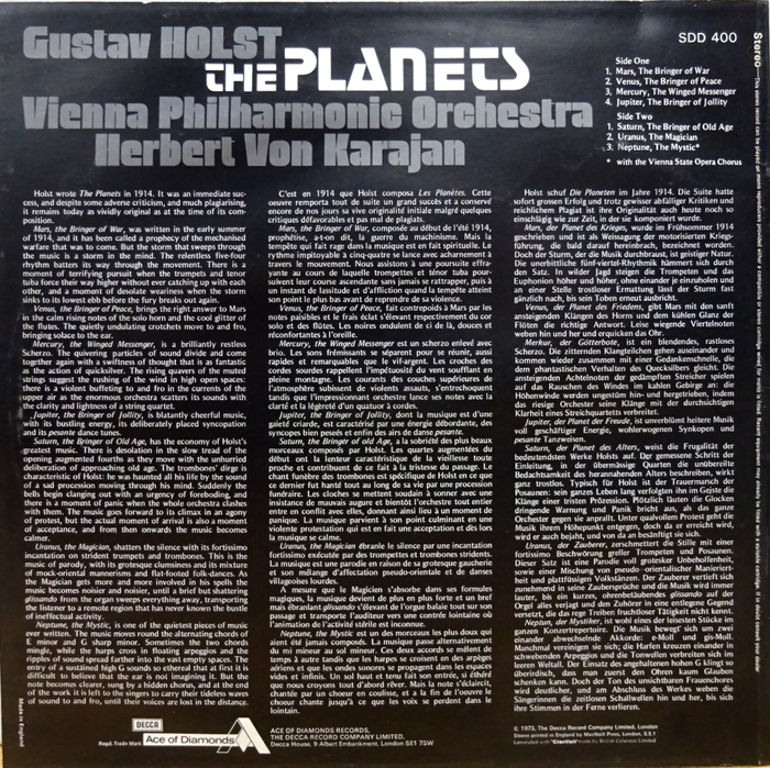 The trilingual liner notes on the back are set in IBM’s  proportional typewriter face.