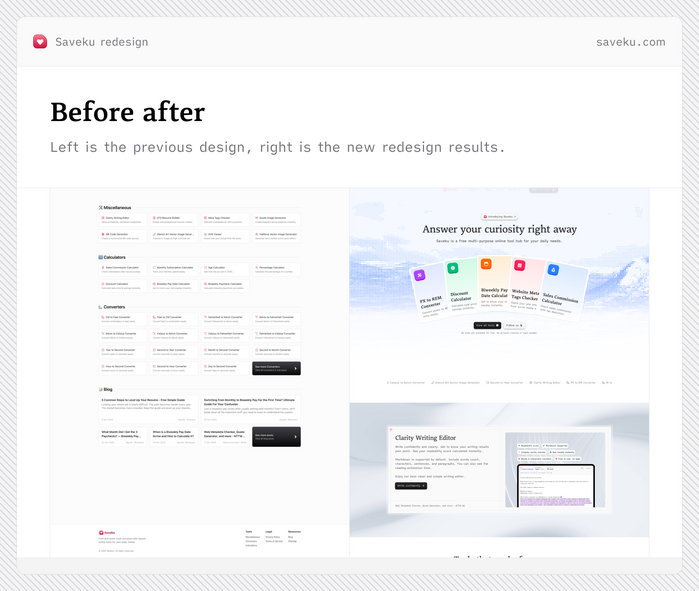 Saveku website redesign 2