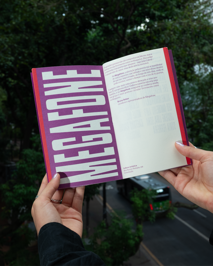 The program booklet uses  and  for text.