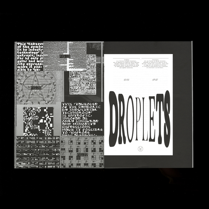 Left page shows designs and inspirations from Simon Renaud. Right page’s title is set in generously stretched Exposure.