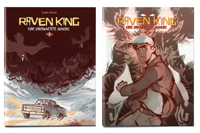 Two volumes of Raven King were also issued in print (German only).