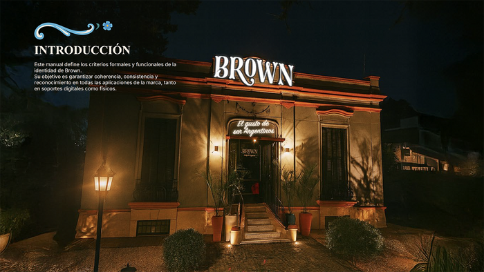 Brand application on the front side of the restaurant
