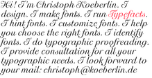 Christoph Koeberlin personal site