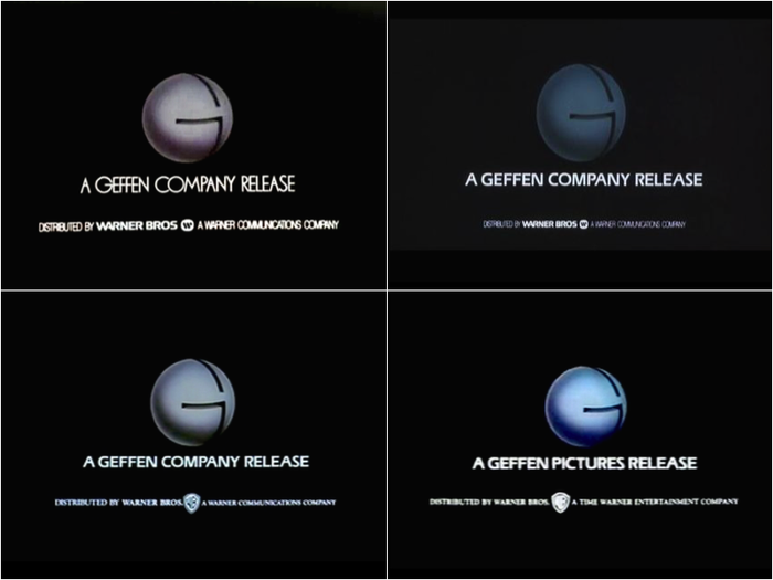 Evolution of Geffen Pictures logos, 1982–97.