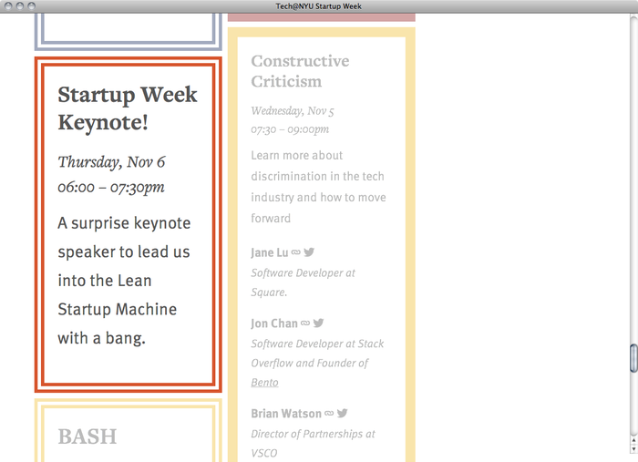 NYU Startup Week website 4