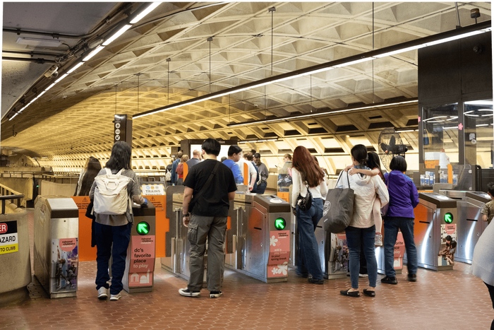 Out-of-home campaign displayed in WMATA Metro station booth in Washington, DC
