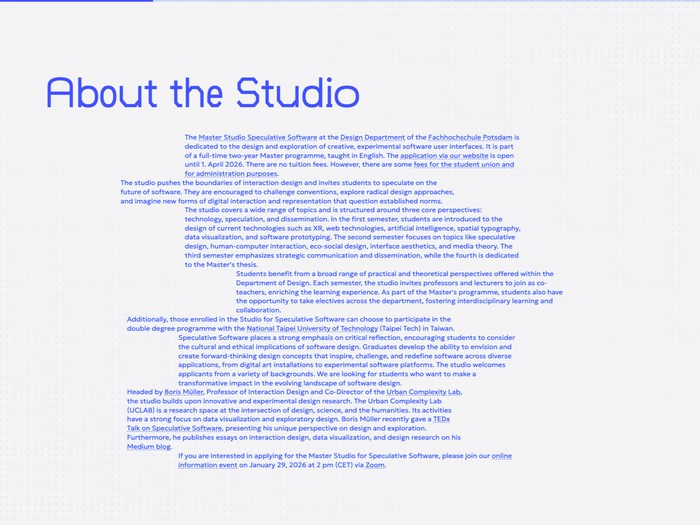 MA Studio Speculative Software 2