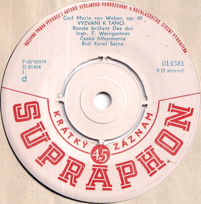 Supraphon single record labels (1954–c.1978) 1