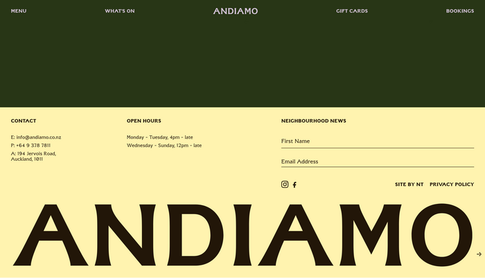 Web footer