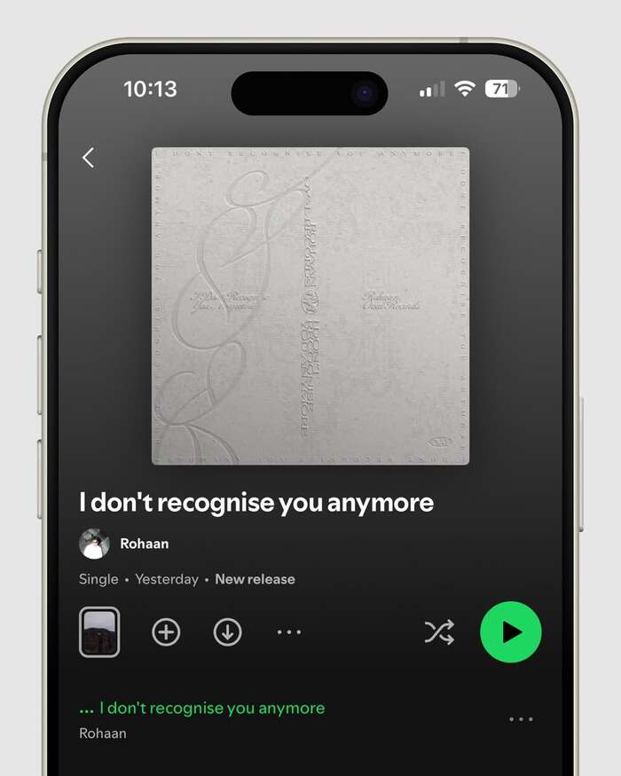 Rohaan – “I don’t recognize you anymore” single 2