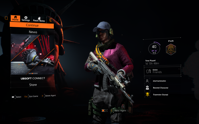 Main menu