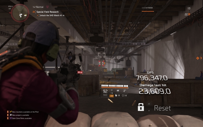 Testing out a gun in the shooting range