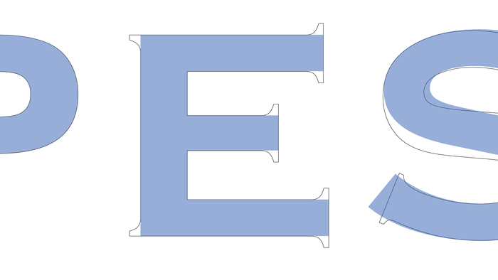 The new logo in custom sans-serif letters, shown on top of the previous one in .