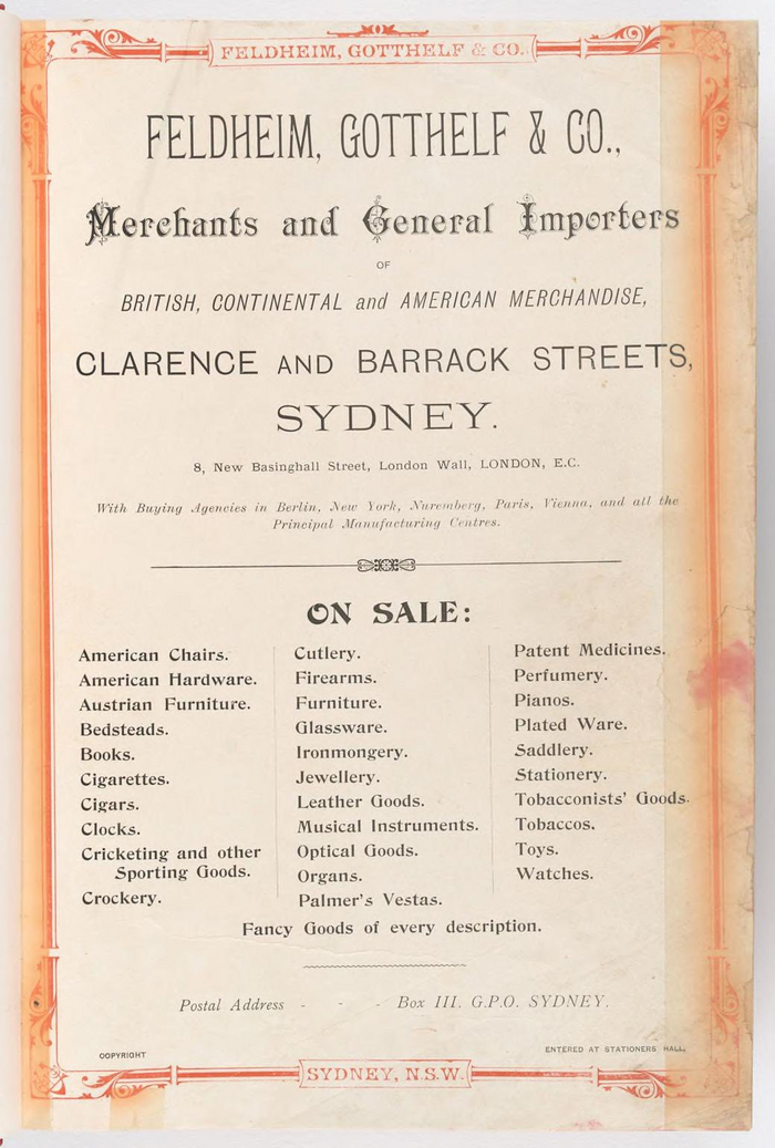 Feldheim, Gotthelf &amp; Co. catalog