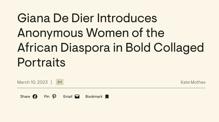 Article headline with date, byline and share options in 