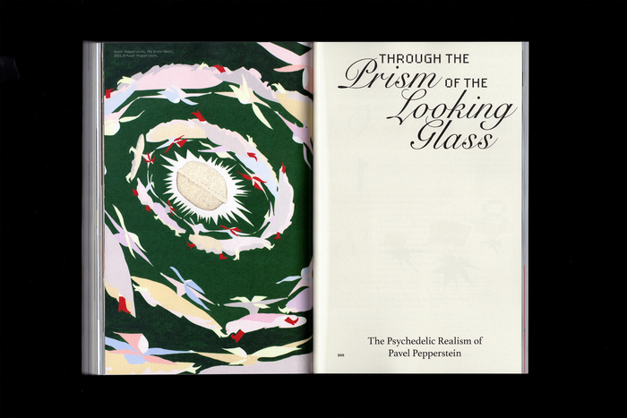 Opening spread for “Through the Prism of the Looking Glass”, pairing  with .