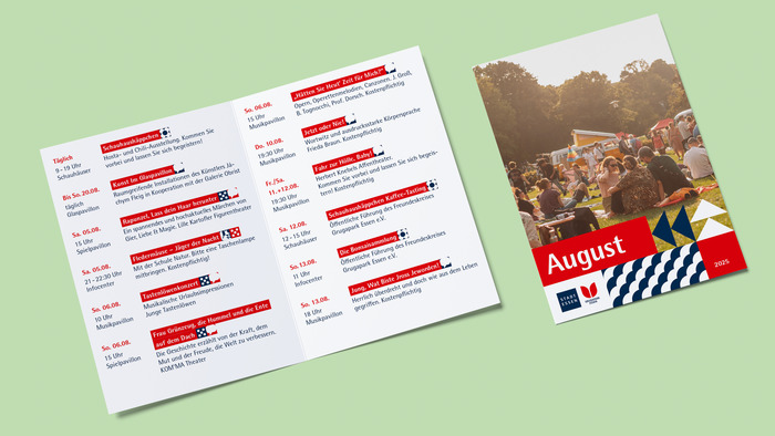 Monthly flyer for the Grugapark Essen