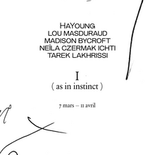 <cite>I (as in instinct)</cite> at Sissi Club exhibition poster and website